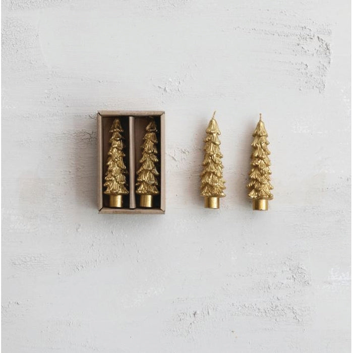 Gold Tree Tapers (Set of 2)