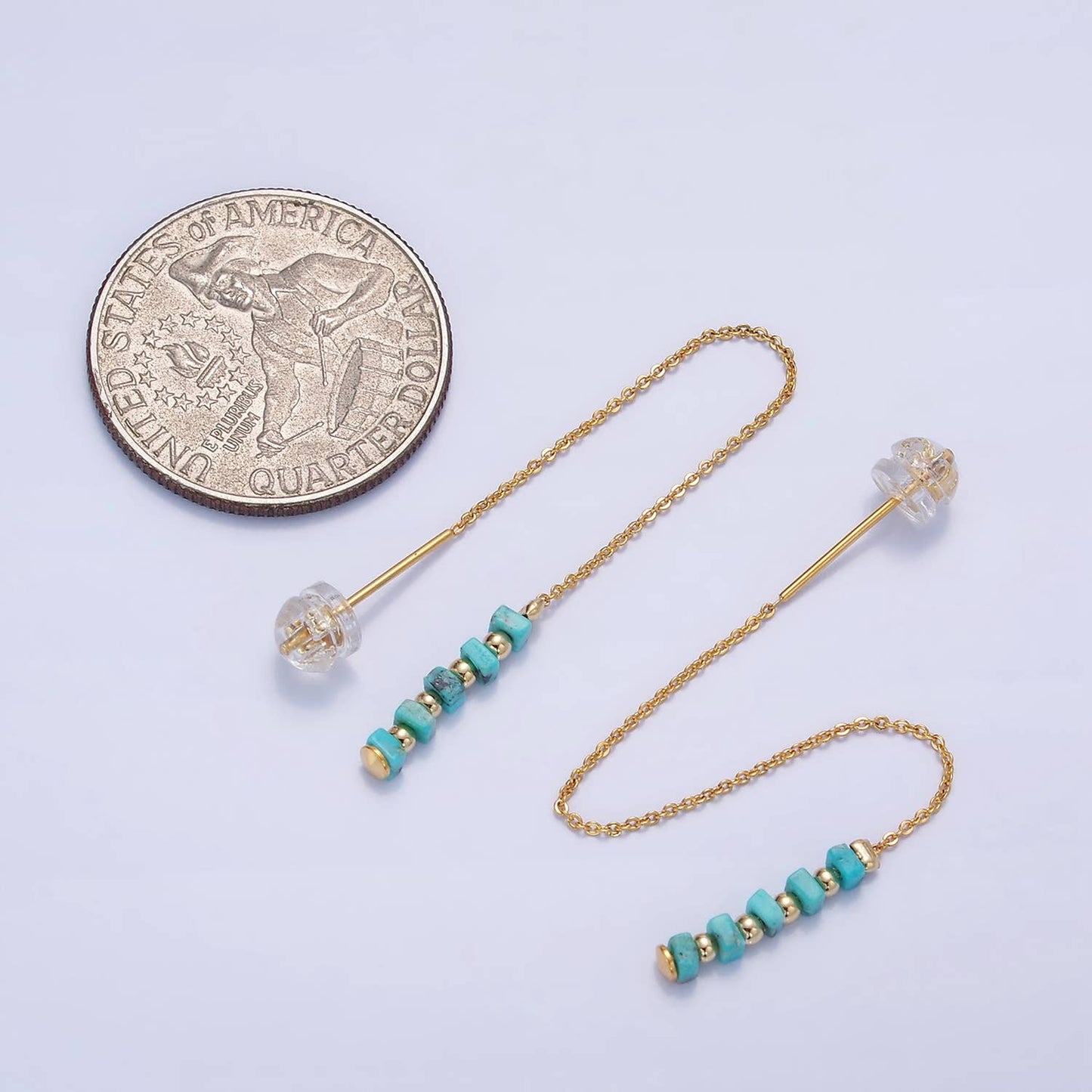 Willow 16K Gold Filled Turquoise Gemstone Earrings