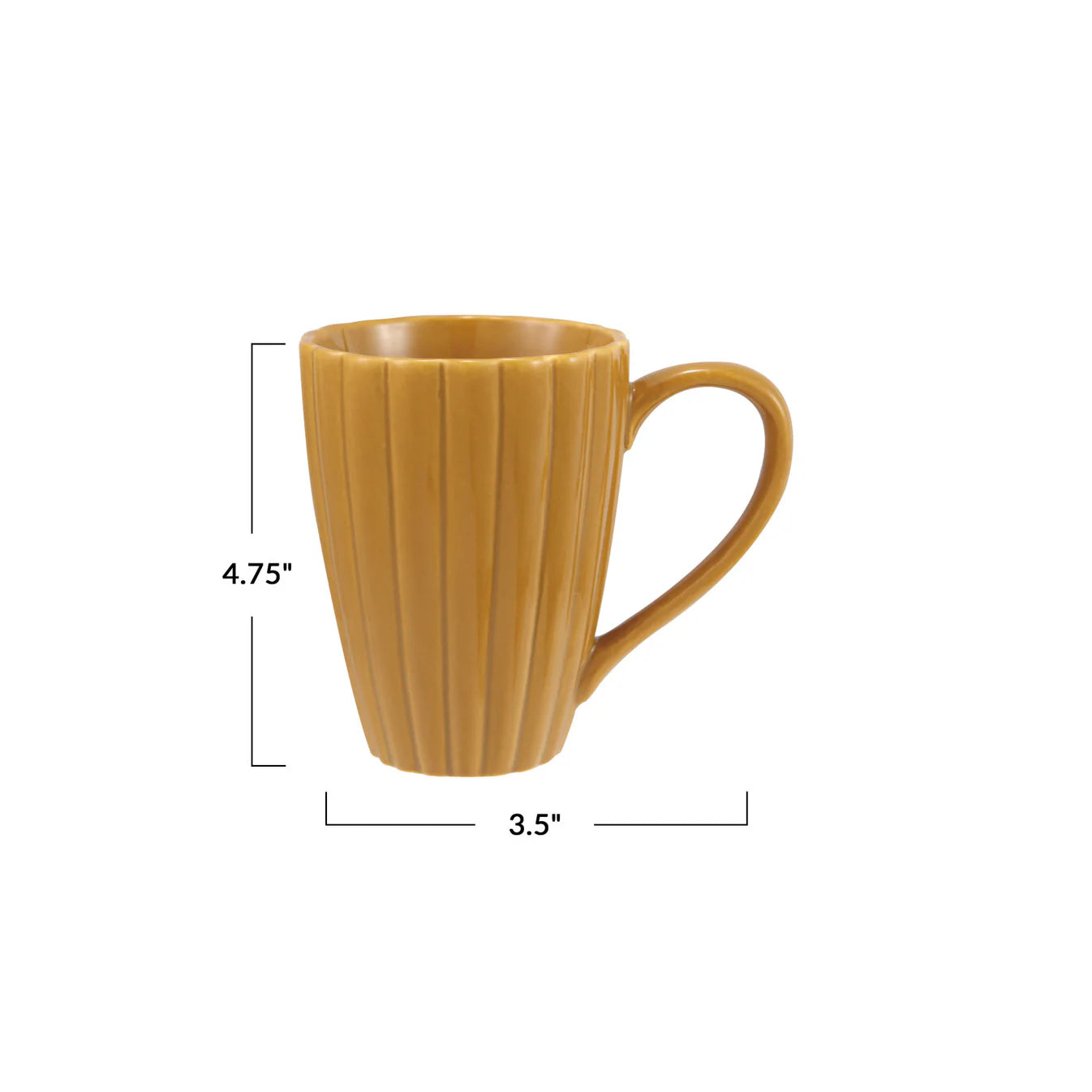 Mustard Yellow Stoneware Ribbed Mug
