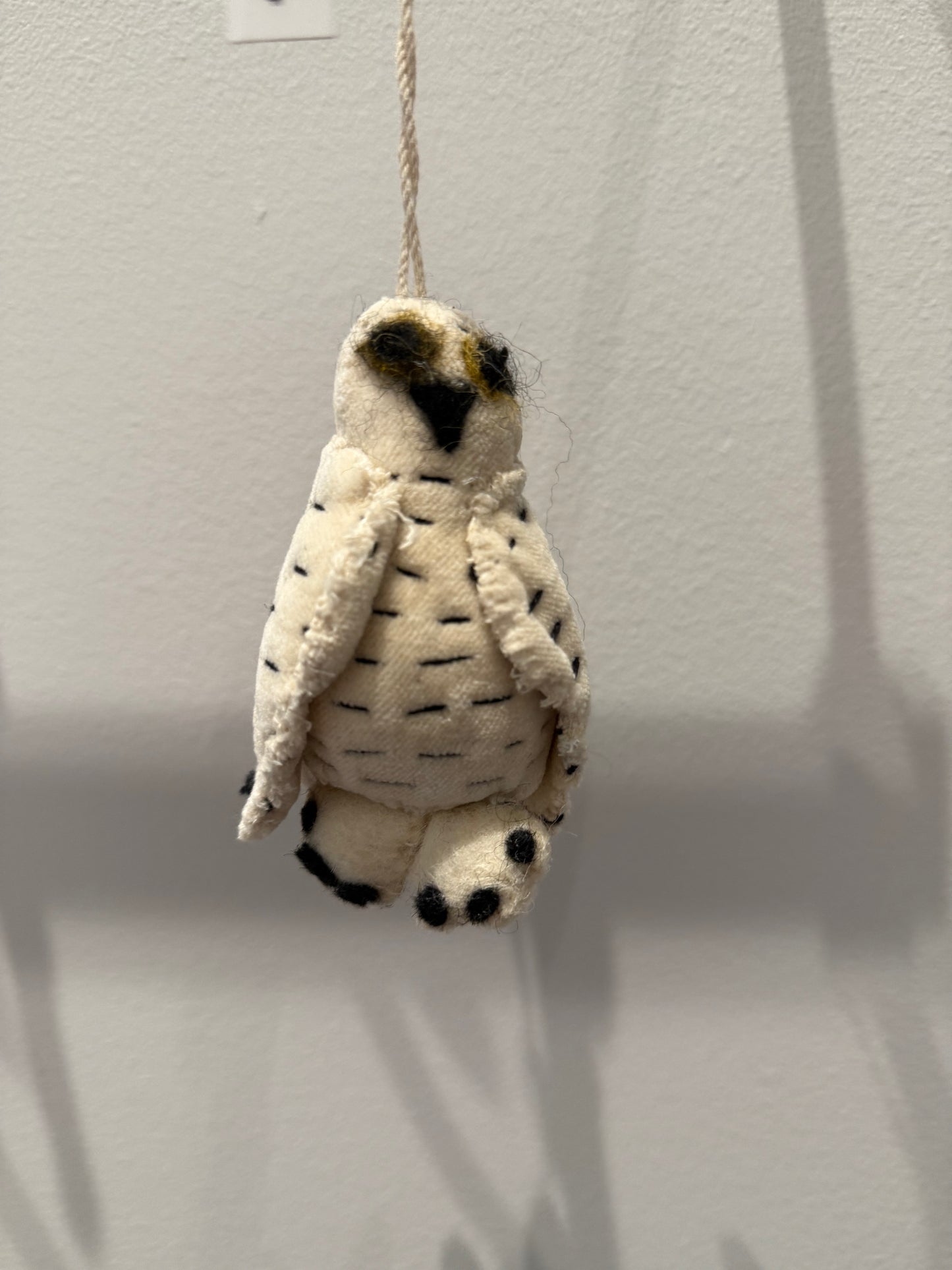 Cotton Velvet Snow Owl Ornament