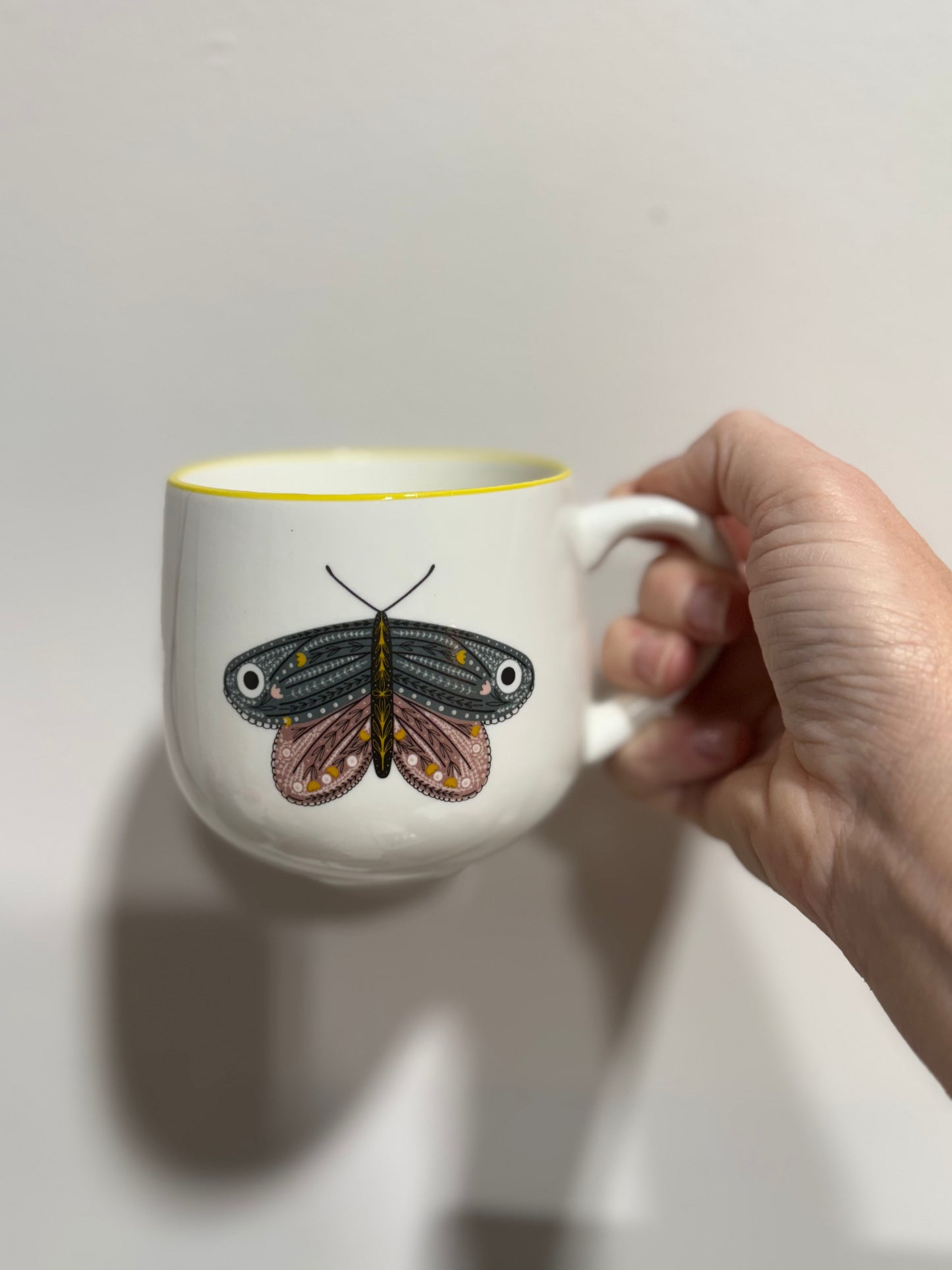Butterfly +Bee Mug,Colored Rim, 4 Styles © 12 oz.