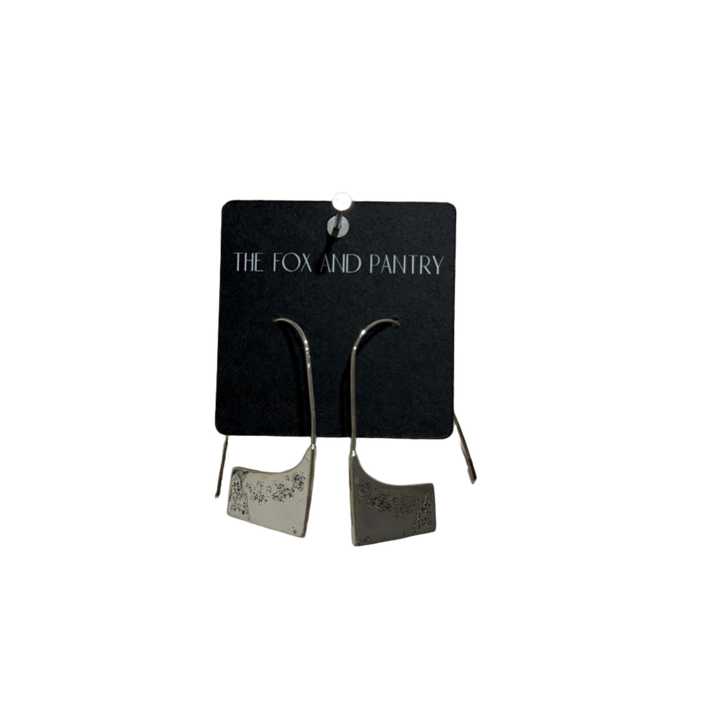 Hammered Silver Drop Earring