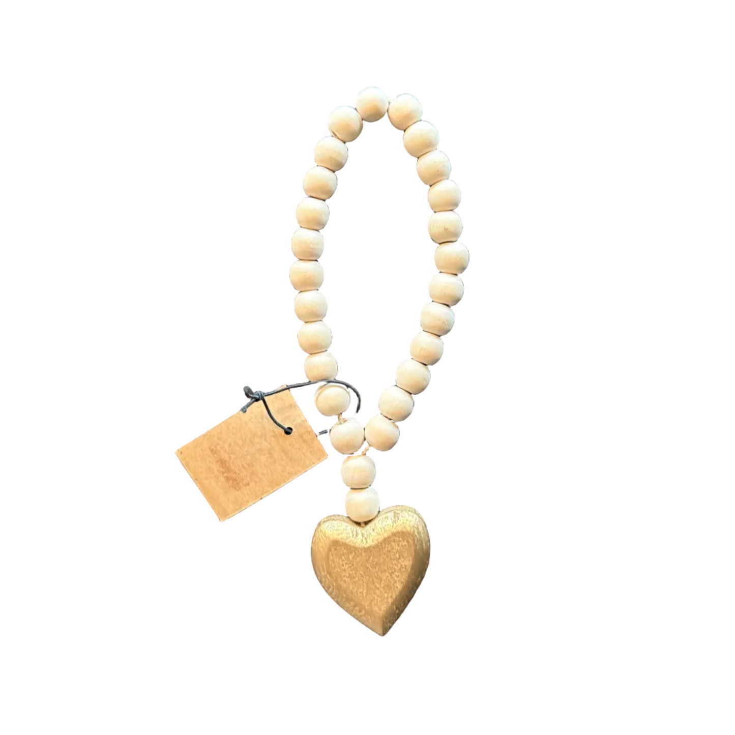 Wood Bead Garland w/Heart