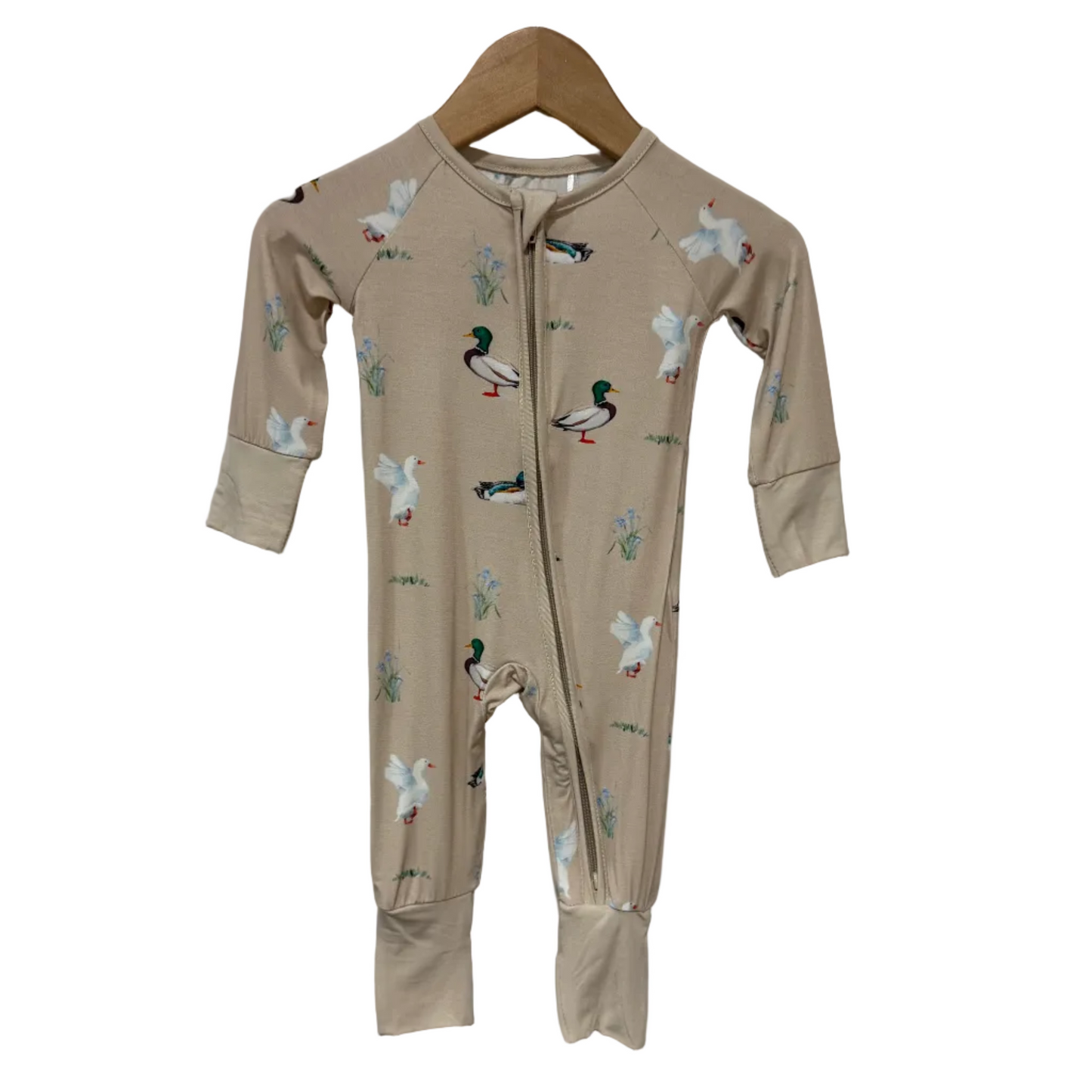 Duck Zipper Onesie Bamboo