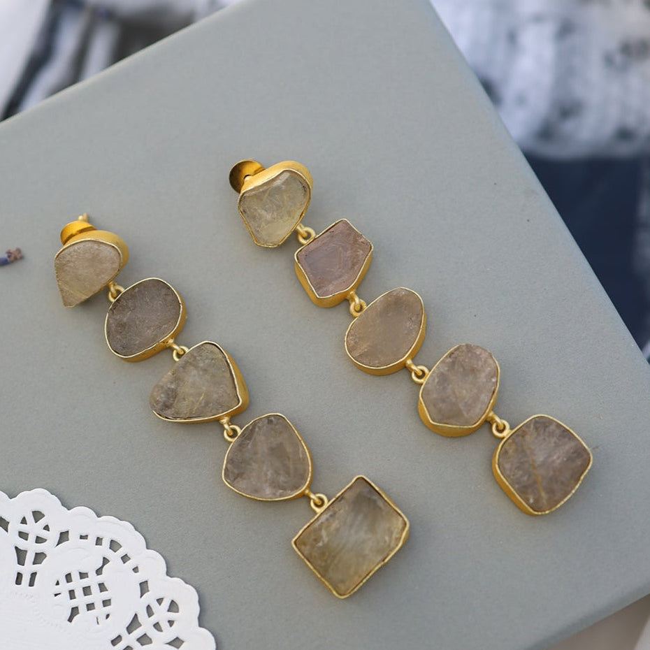 Natural Stone Dangle Earrings