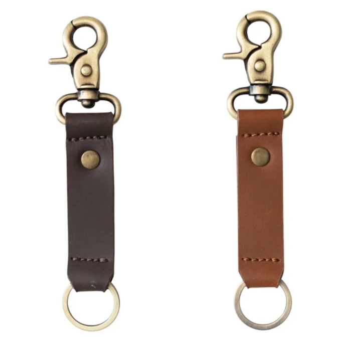 Leather & Metal Keychain