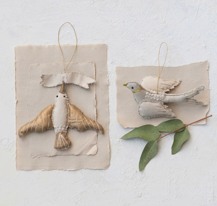 Handmade Canvas Bird Ornament