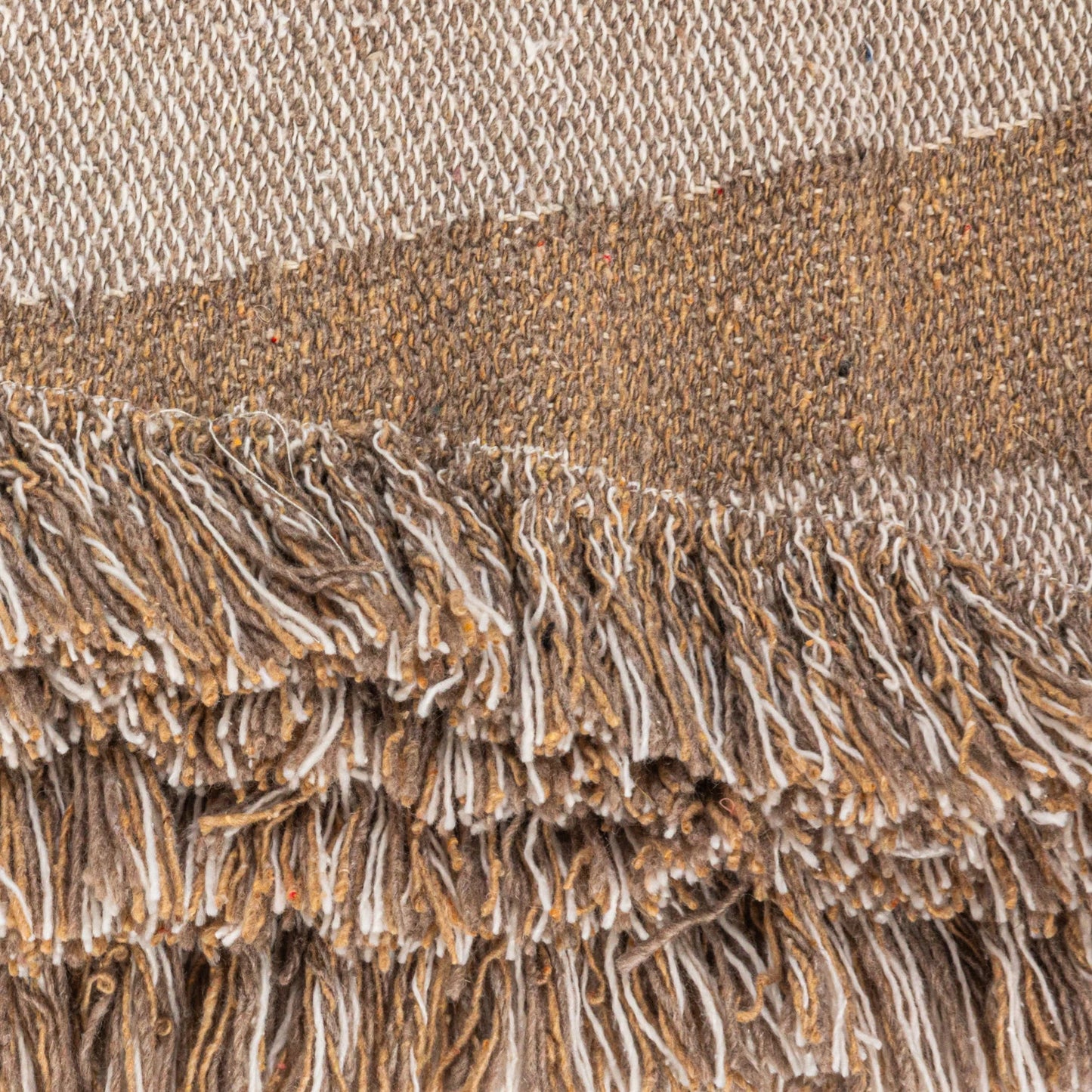Woven Cotton Blend Jacquard Throw/Brown