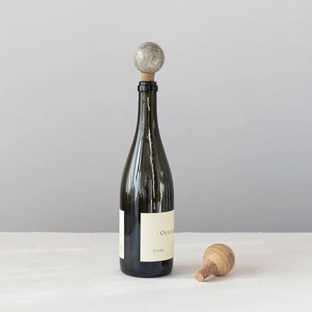 Marble & Cork Bottle Stopper, 2 Colors