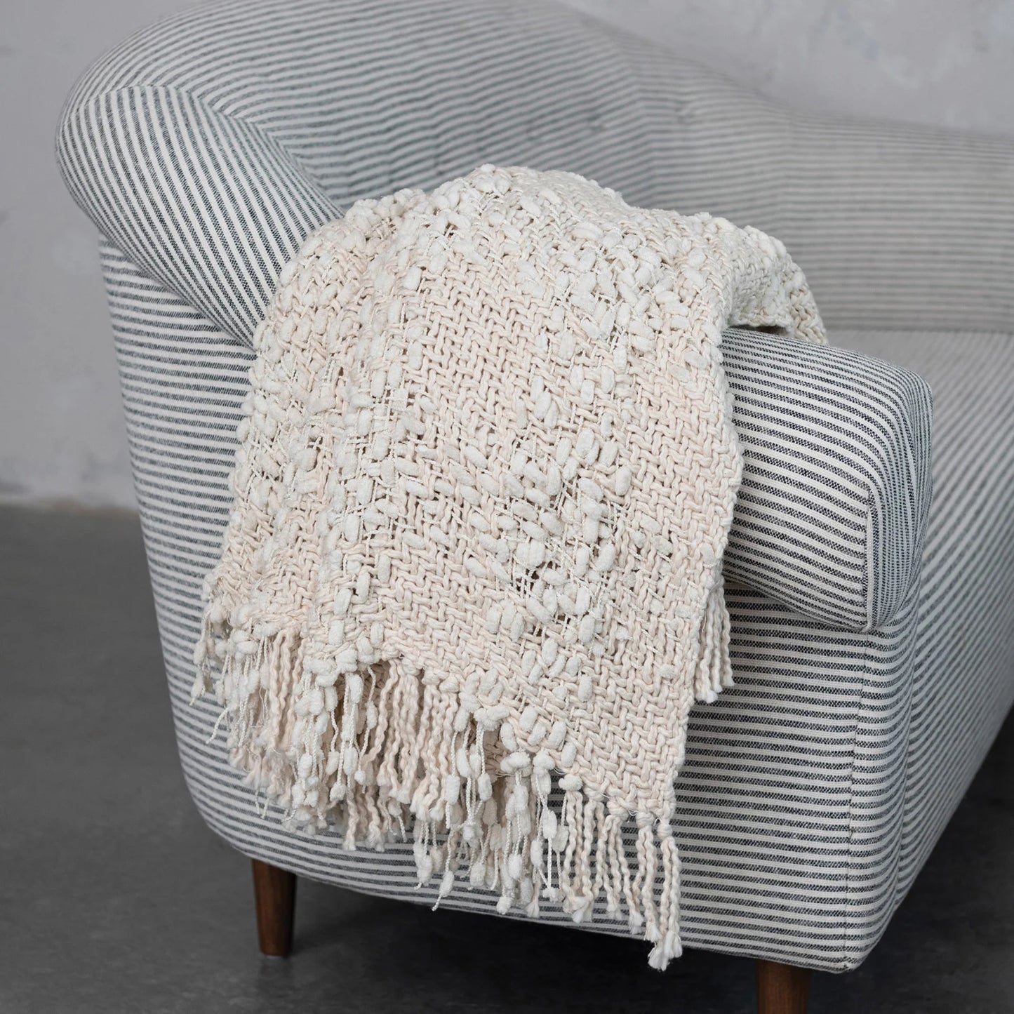 Luxe Cotton Blend Cable Knit Throw