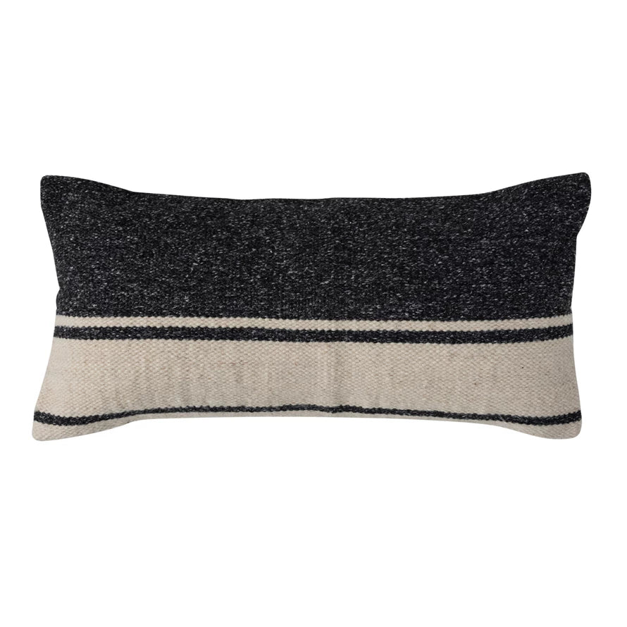 Charcoal/Cream Lumbar Pillow