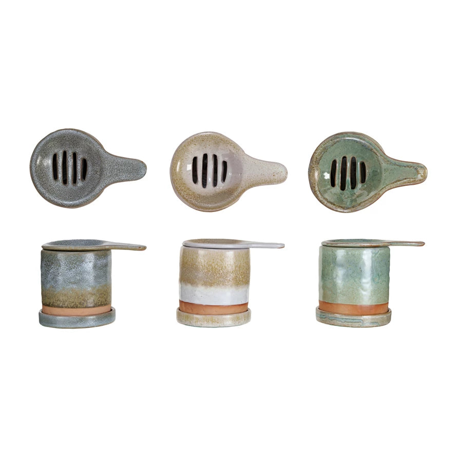Pour Over Tea For One w/ Cup & Saucer, 3 Colors