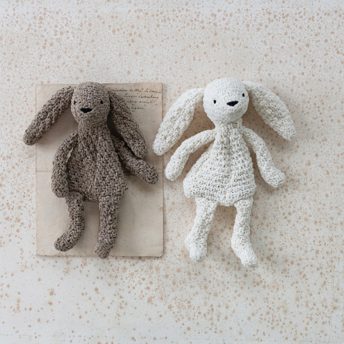 Knit Chenille Bunny Toy