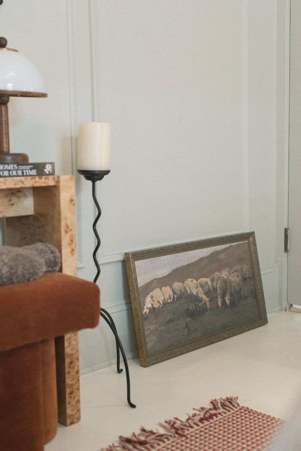Sheep Landscape Framed Antique Art (local pick up only)