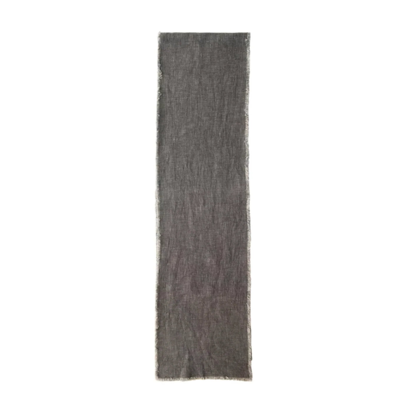 Linen Blend Table Runner with Frayed Edges