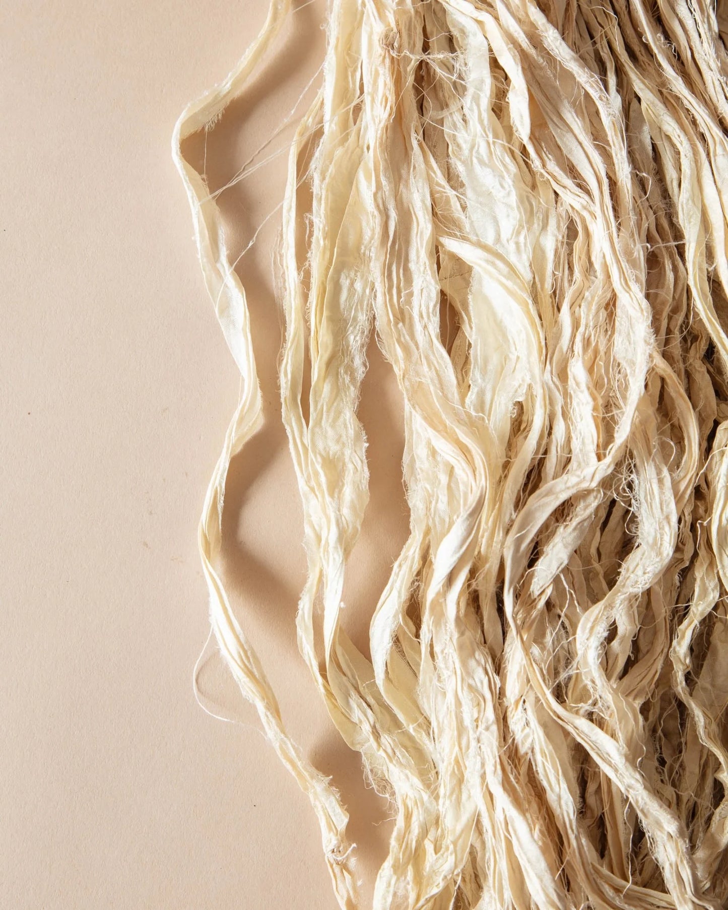 Torn Silk Ribbon Ivory