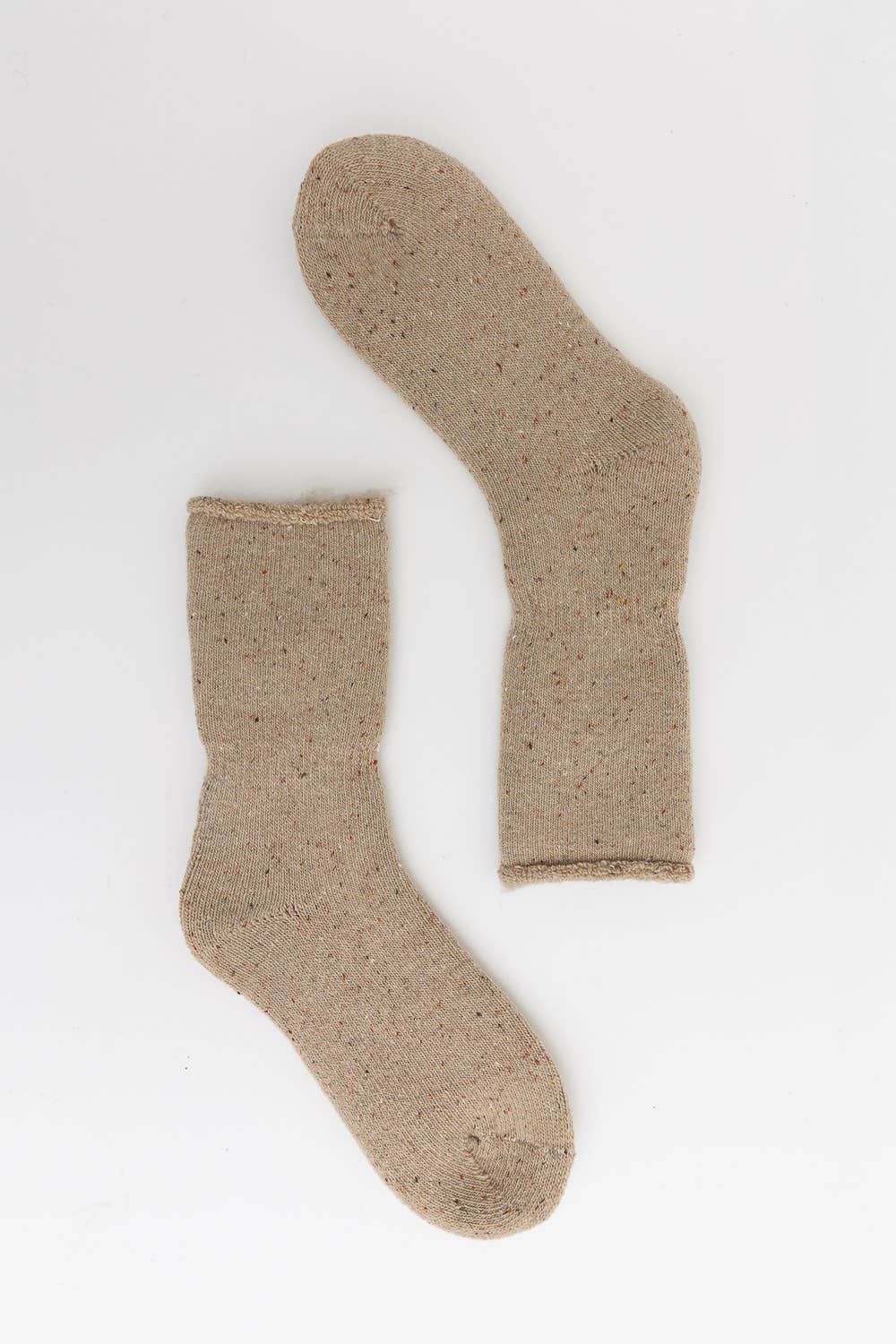 Oatmeal Thick Knit Crew Socks for Ultimate Fall & Winter Warmth