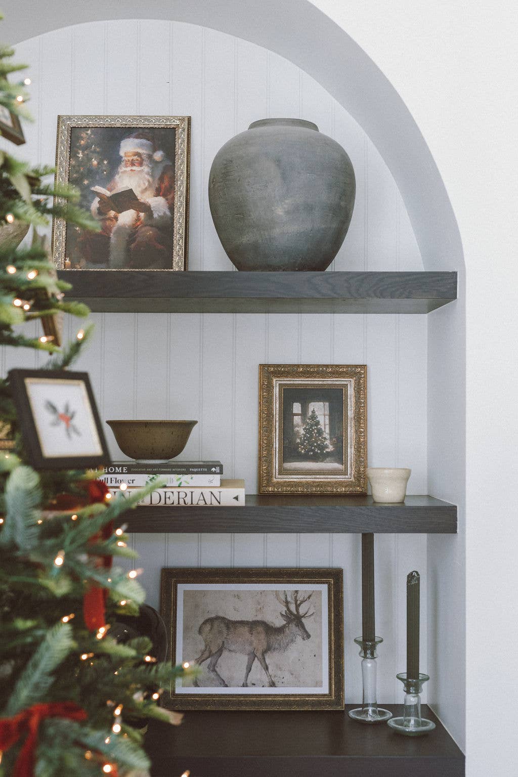 Vintage Reindeer Framed Antique Art