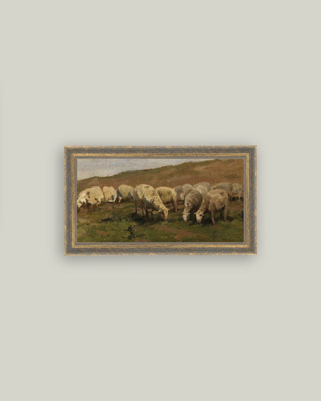 Sheep Landscape Framed Antique Art (local pick up only)