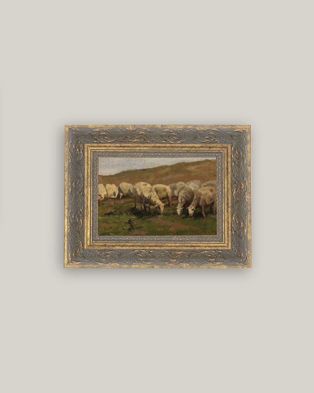 Sheep Landscape Framed Antique Art (local pick up only)