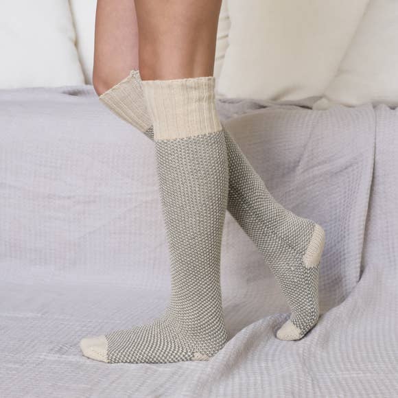 Warm & Soft Open Work Knit Lounge Socks