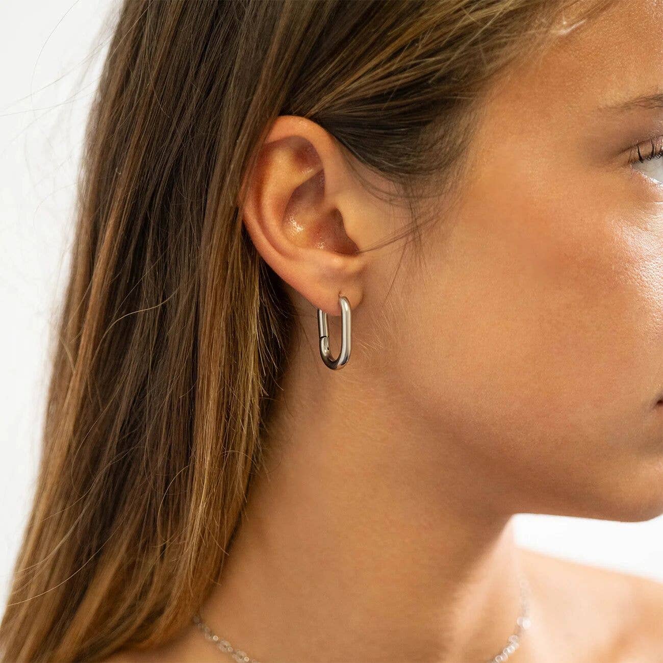 18K Gold  Oval Huggie Earrings