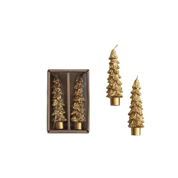 Gold Tree Tapers (Set of 2)
