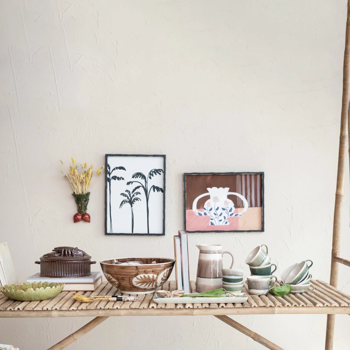 12oz Water Color Stoneware Mug w/stripes