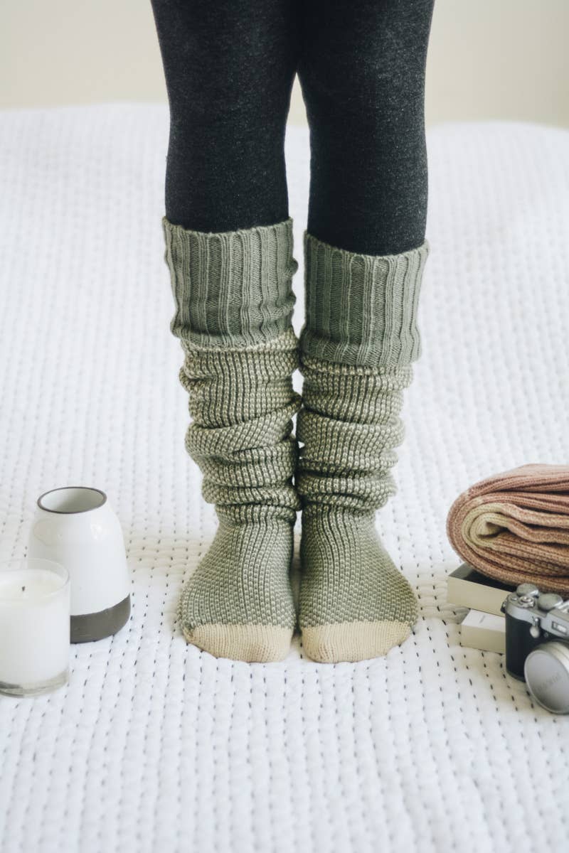Warm & Soft Open Work Knit Lounge Socks
