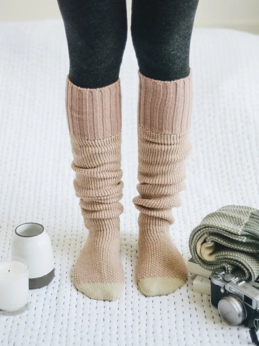 Knee High Socks/Beige