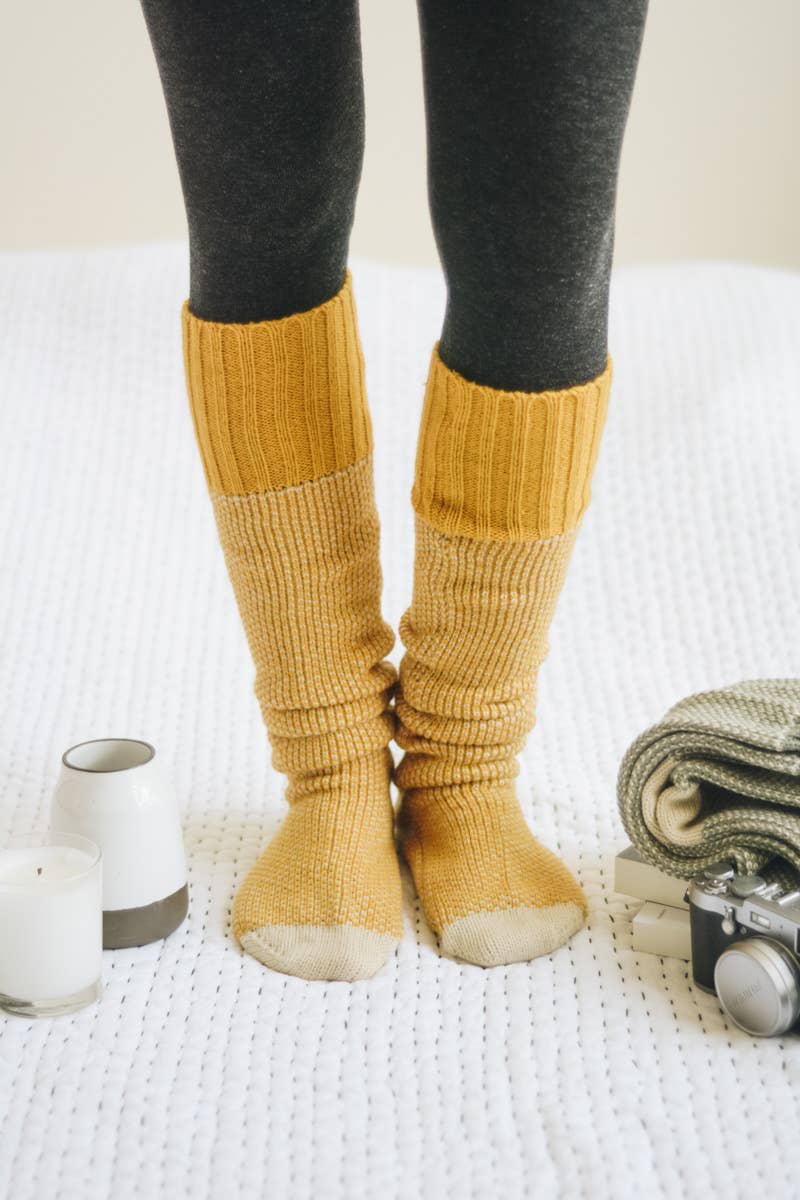 Warm & Soft Open Work Knit Lounge Socks