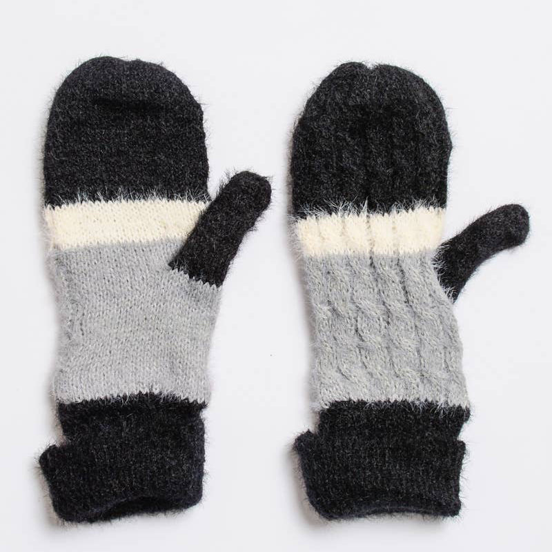 Ultra Soft Mohair Striped Mittens
