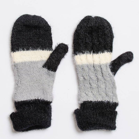 Ultra Soft Mohair Striped Mittens