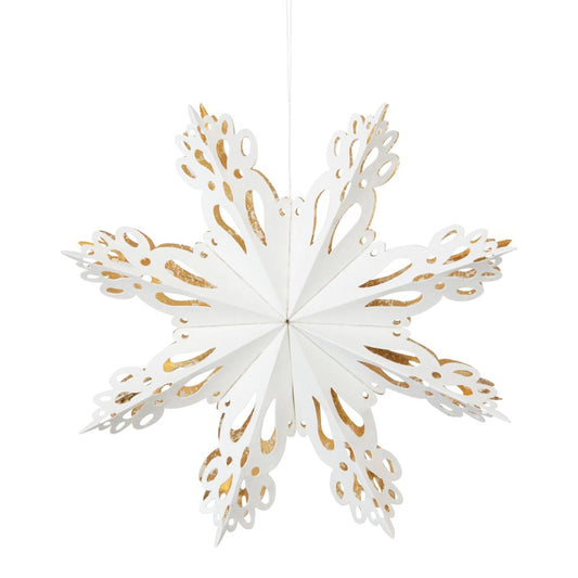 Paper Snowflake Ornament, White 9"