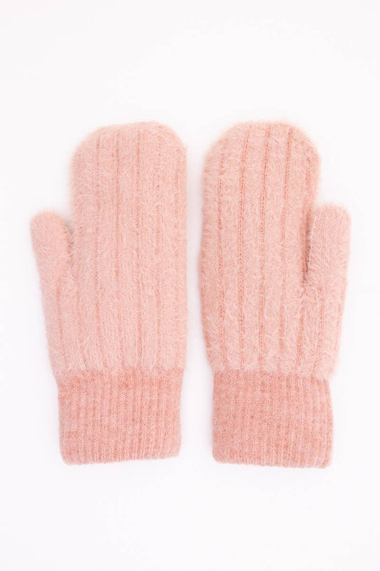 Plush Pastel Fuzzy Winter Mittens