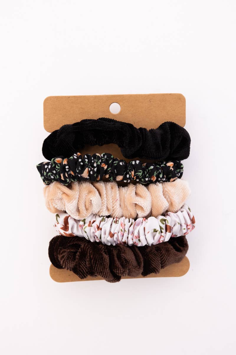 Autumn Floral Assorted Hair Scrunchies Pack