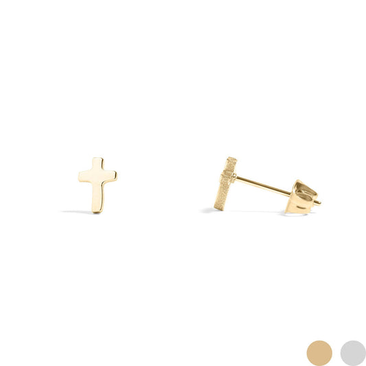 18K Cross Stud Earrings