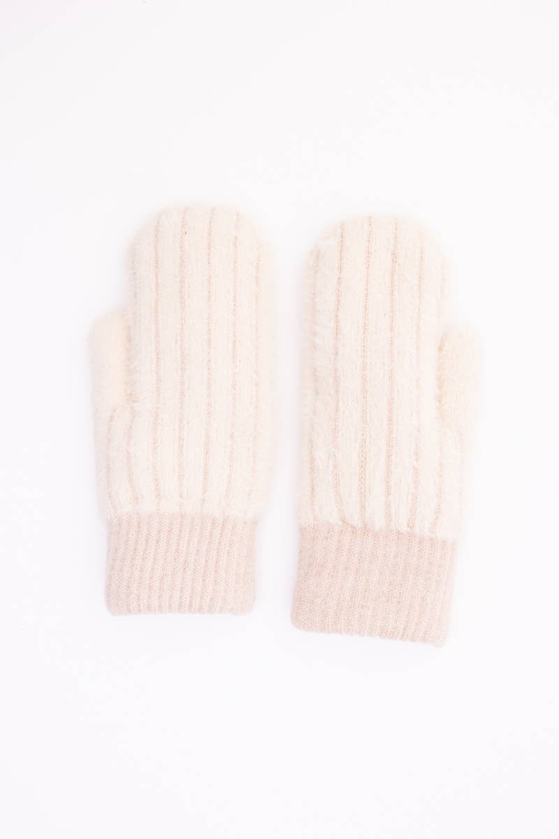 Plush Pastel Fuzzy Winter Mittens