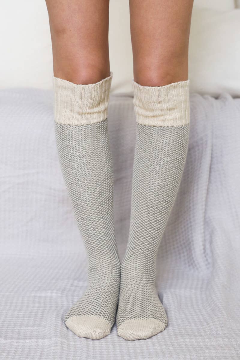 Warm & Soft Open Work Knit Lounge Socks