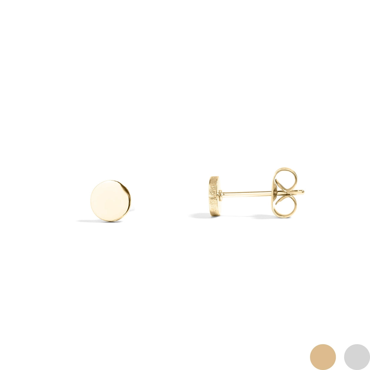 18K Dot Round Stud Earrings