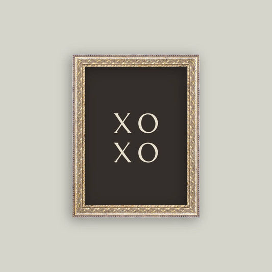 XOXO Black Back Framed Antique Art