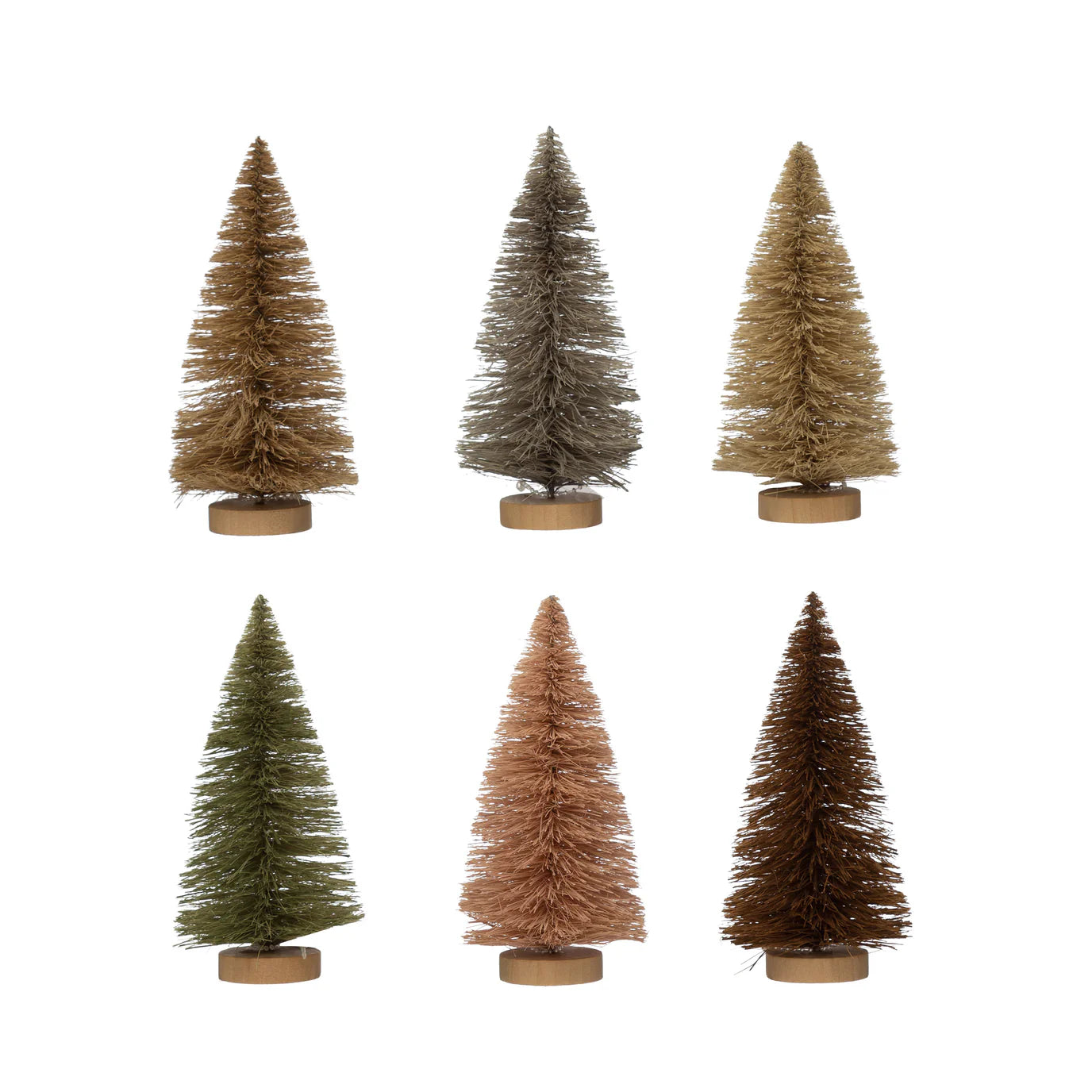 Small Sisal Bottle Brush Tree with Wood Base