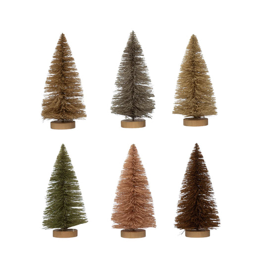 Small Sisal Bottle Brush Tree with Wood Base