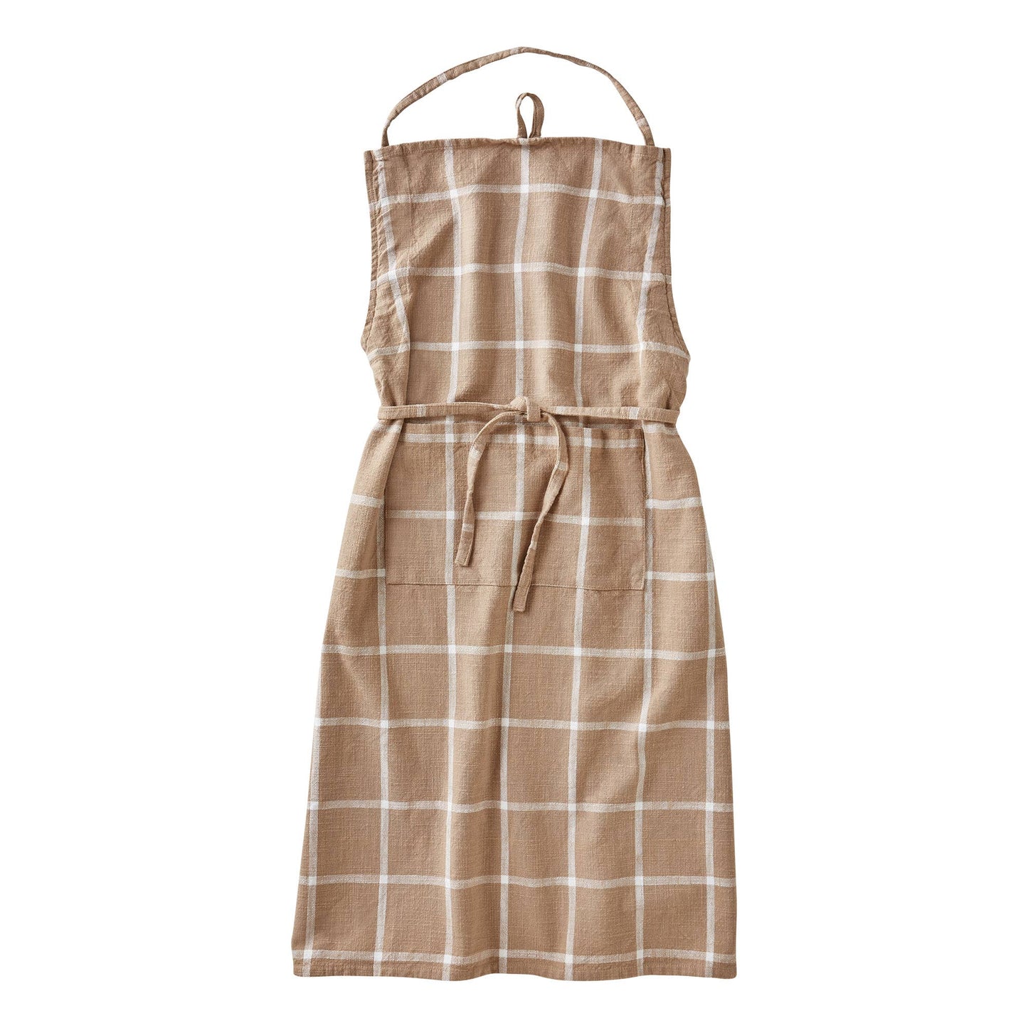 Classic Check Slub Apron Linen Cotton Everyday
