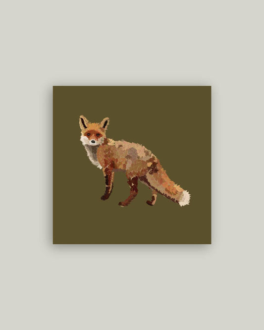 Fox Closeup Antique Artist Board
