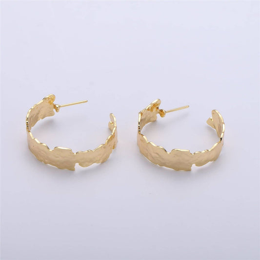 Rustic Gold Filled Hoop Earrings