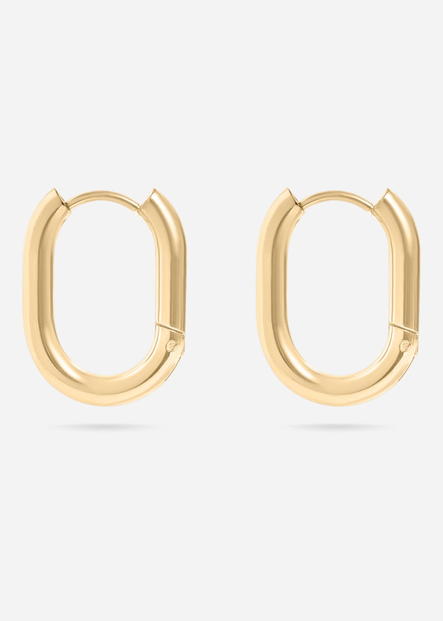 18K Gold  Oval Huggie Earrings