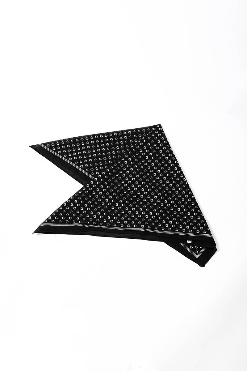 Cotton Daisy Bandana in Black