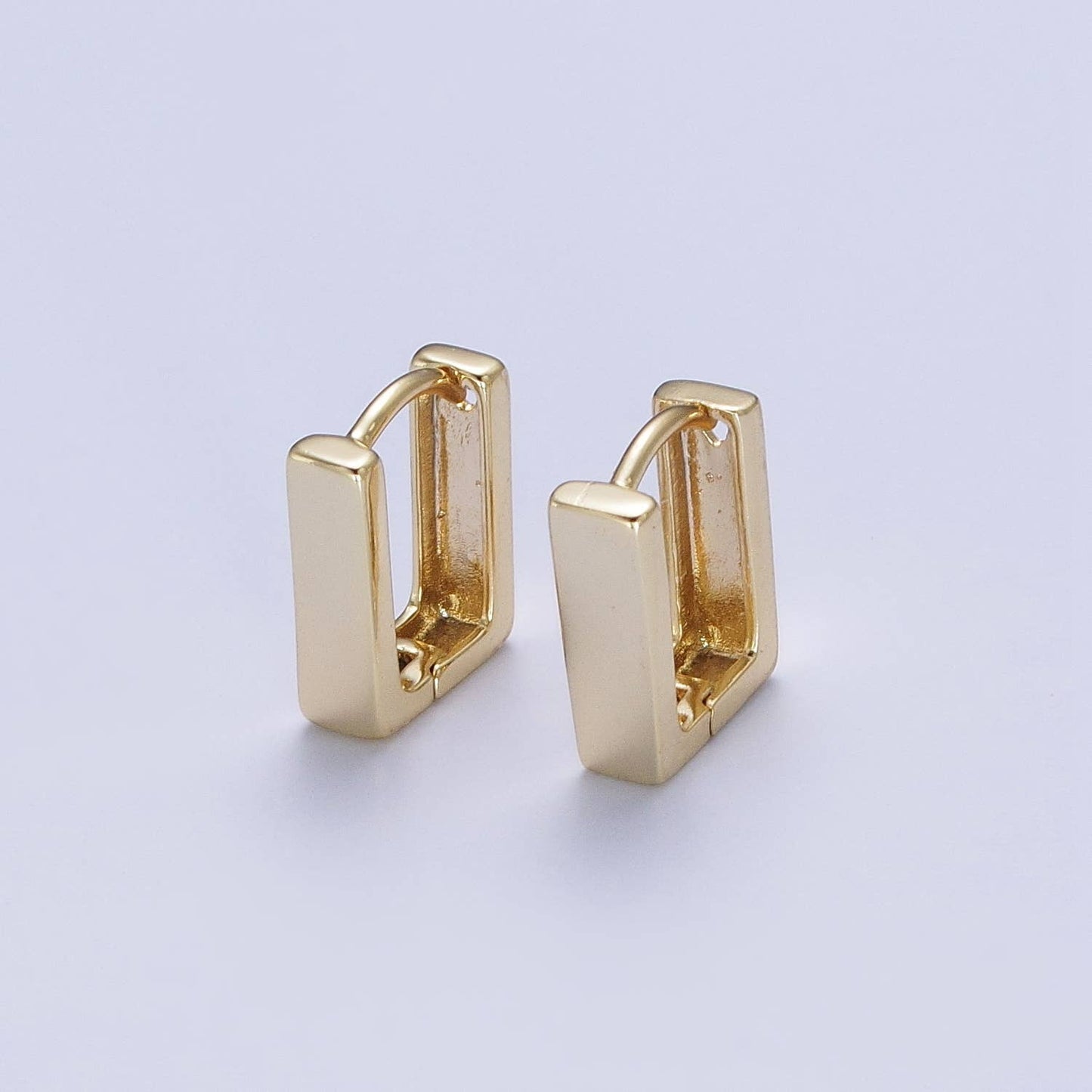 Modern Geometric Square Hoop Earrings in Gold Geometric