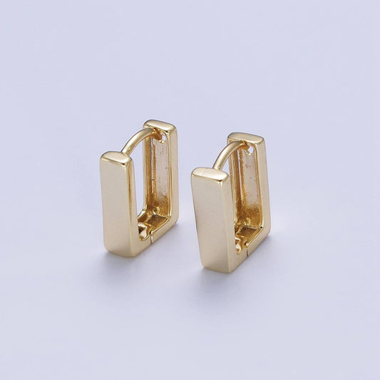 Modern Geometric Square Hoop Earrings in Gold Geometric